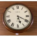 Round G.E.R. 3760 school/station clock with pendulum, 15”diameter