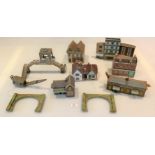 Box of loose railway buildings and accessories