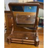 Mahogany Victorian swing dressing mirror with 2 base drawers, 22”w x 10.5”d x 28”h