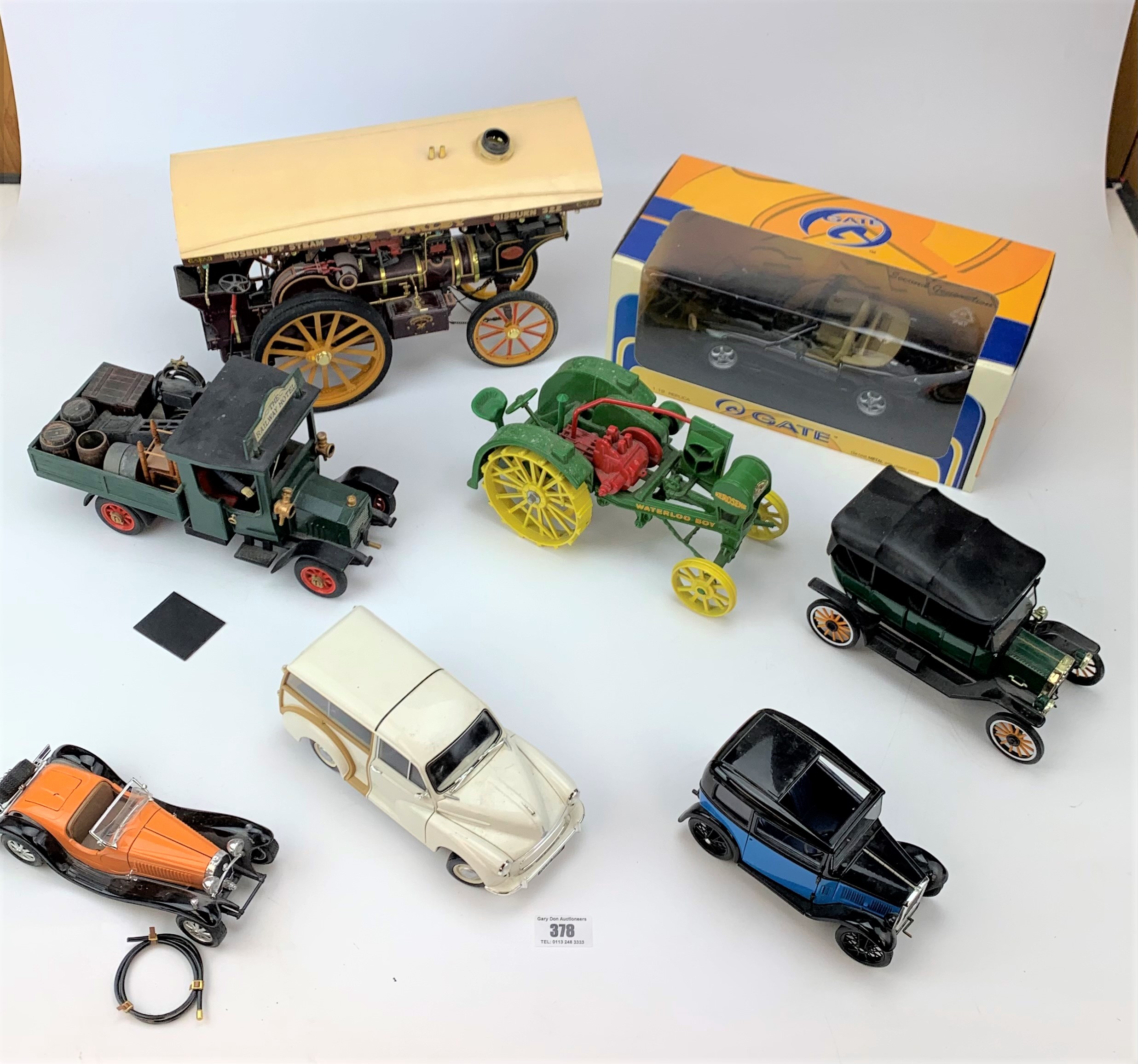 5 loose model cars, boxed Gate Mazda NX5, model Museum of Steam Tom Varley and Waterloo Boy tractor