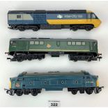 3 loose engines – 2 Hornby D5702 and D9022 (repainted) and Lima Intercity 125