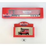 Boxed Lledo Warburtons truck and Warburtons car