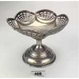 Silver bonbon dish 5.5” wide x 4.5” high, w: 4.4 ozt