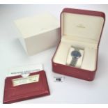 Boxed Omega De Ville stainless steel gents watch withpaperwork 13/06/1997. No.55505918.