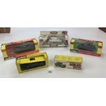 4 boxed Solido Battle Tanks and 1 boxed Solido Military Jeep