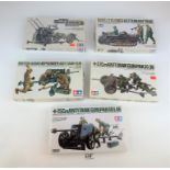 5 boxed Tamiya Military Model kits (some incomplete)