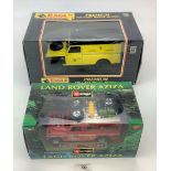 Boxed Burago Land Rover Aziza 1:25 scale and Eagle Collectibles Land Rover Road Service 1:18 scale