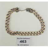 9k gold link bracelet, 8” long, w: 15.6 gms