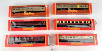 6 boxed Hornby Railways 00 coaches