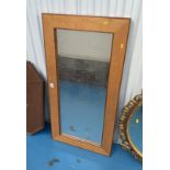 Maple veneered framed mirror, 22”h x 44”w