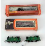4 engines – boxed Hornby BR engine, boxed Lima engine & tender, and 2 loose Hornby engines