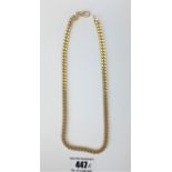 18k gold necklace 16” long, w: 57.2 gms