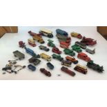 30+ assorted loose Dinky and other unnamed vehicles, buses, trucks and signals