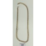 9k gold link necklace, 20.5” long, w: 25.6 gms