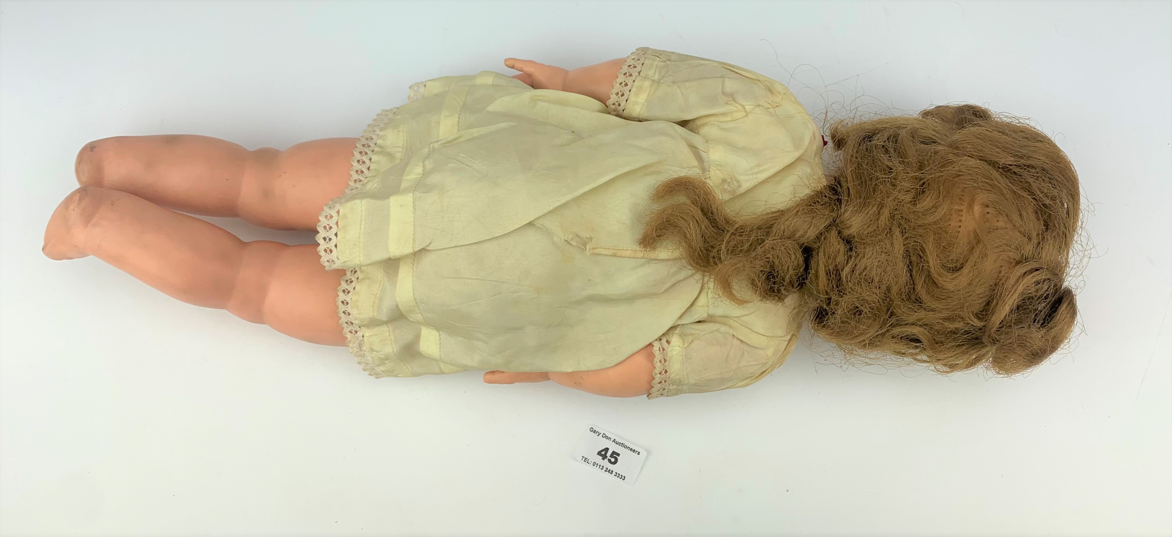 3 dolls – 1 plastic doll 20” long, 2 old pot dolls 12” long each - Image 12 of 14