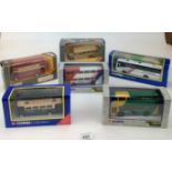 6 boxed Corgi buses and coaches