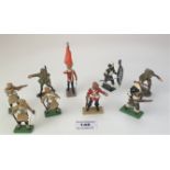 9 assorted Britains military figures
