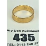 22k gold wedding band, size K, w: 4.2 gms (out of shape)