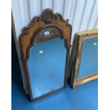 Carved mahogany framed mirror, 18.5”w x 35.5”h
