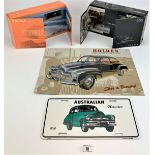 2 metal Holden advertising plaques, boxed Holden 50th Anniversary set and boxed Top Gear Sandman