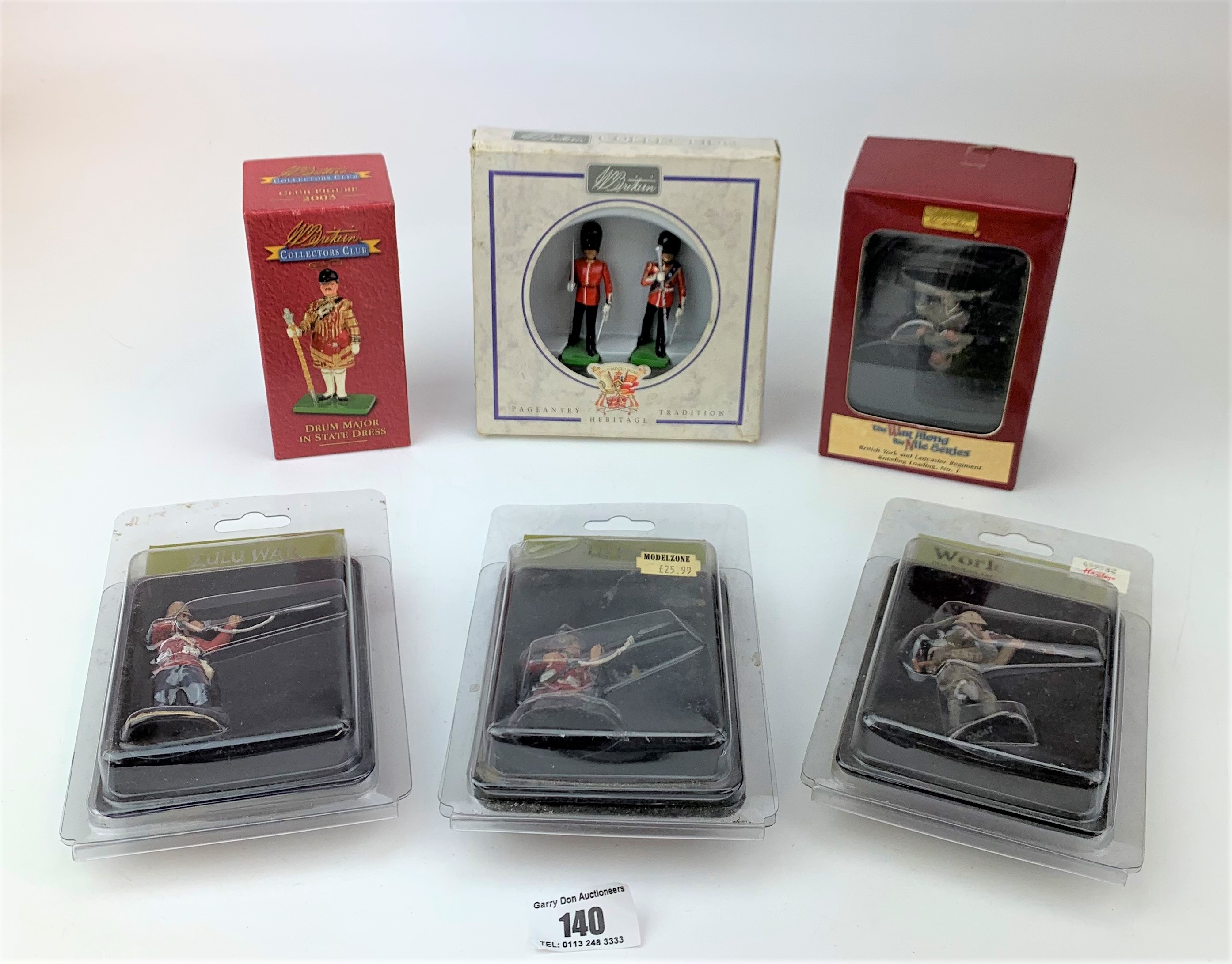 6 boxed military figures inc. Britains, Toy Soldier& Zulu War
