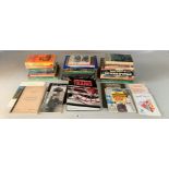 Box of railway and train books, World of Trains magazines, model railway guides etc.