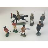 7 plastic assorted military figures
