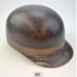 Vintage leather named crash helmet