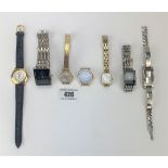 7 assorted watches- 6 quartz and 1 Montine Incabloc (not working)