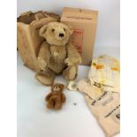 Boxed Steiff bear – Classic 1903 Teddy Bare 20” high, mini Steiff teddy 8” high and bags and