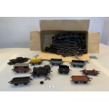 Loose ‘0’ gauge Hornby track, trains, tanks and wagons