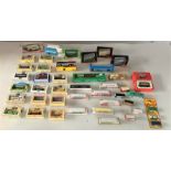 40+ assorted boxed and loose buses inc. Days Gone, Corgi, Majorette, Buddy L etc.