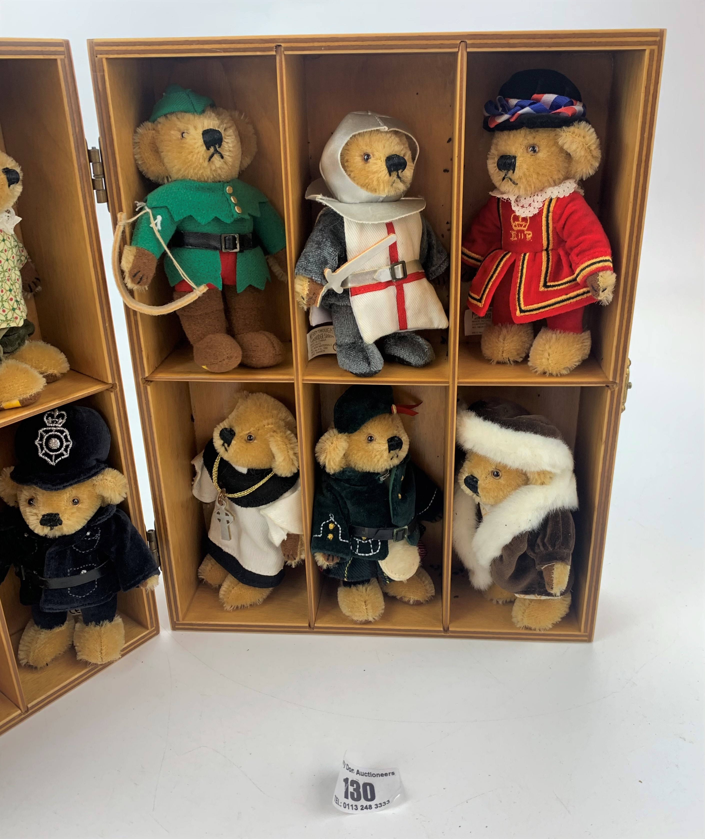 12 Merrythought miniature 5” teddy bears ‘The Great British Bear Collection’ in wooden display - Bild 3 aus 5