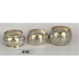 3 silver napkin rings, total w: 1.5 ozt