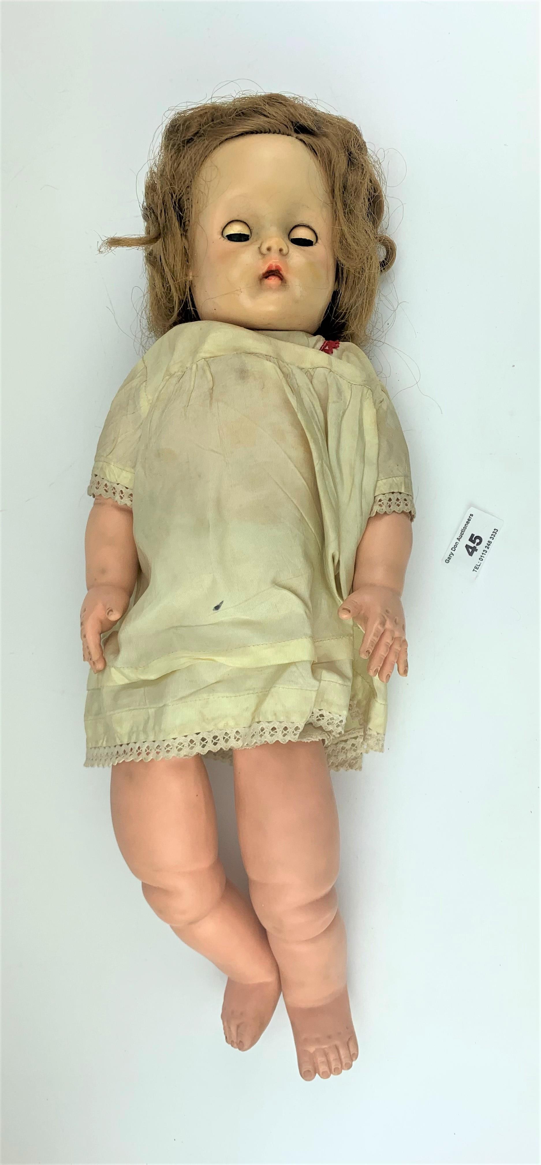 3 dolls – 1 plastic doll 20” long, 2 old pot dolls 12” long each - Image 11 of 14
