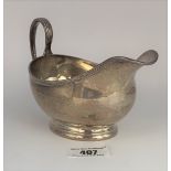 Silver gravy boat 6.5” long, w: 6.4 ozt