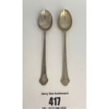 2 silver initialled teaspoons, total w: 0.6 ozt