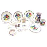 Selection of assorted vintage Poole Pottery traditional tableware including butter dish, side dishes