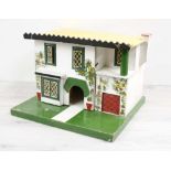 Vintage 1960s Conwy Valley dolls house, flat roof, 16" wide, 15" deep, 12" high