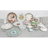 Selection of decorative porcelain and pottery to include Royal Crown Derby, T.Goode & Co, Mintons