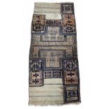 Persian natural ground patchwork prayer mat/small rug, 74" x 33"