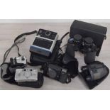 Selection of cameras; Kodak EK6 instant camera, Yashica Autofocus, Fujifilm ZoomDate 125EZ,