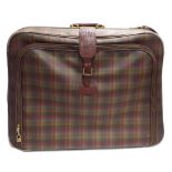 Mulberry - tartan Scotch grain wheeled leather suitcase, 31" wide, 10" deep, 25" high