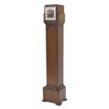 Art Deco Bravingtons 'Renown' oak cased three train grandmother clock, with a square dial, chiming