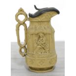 Charles Meigh 19th century relief moulded York Minster stoneware jug, circa 1846, bearing