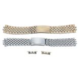 Omega 'beads of rice' bracelet; together with an Omega 10k gold plated bracelet, with end links (2)