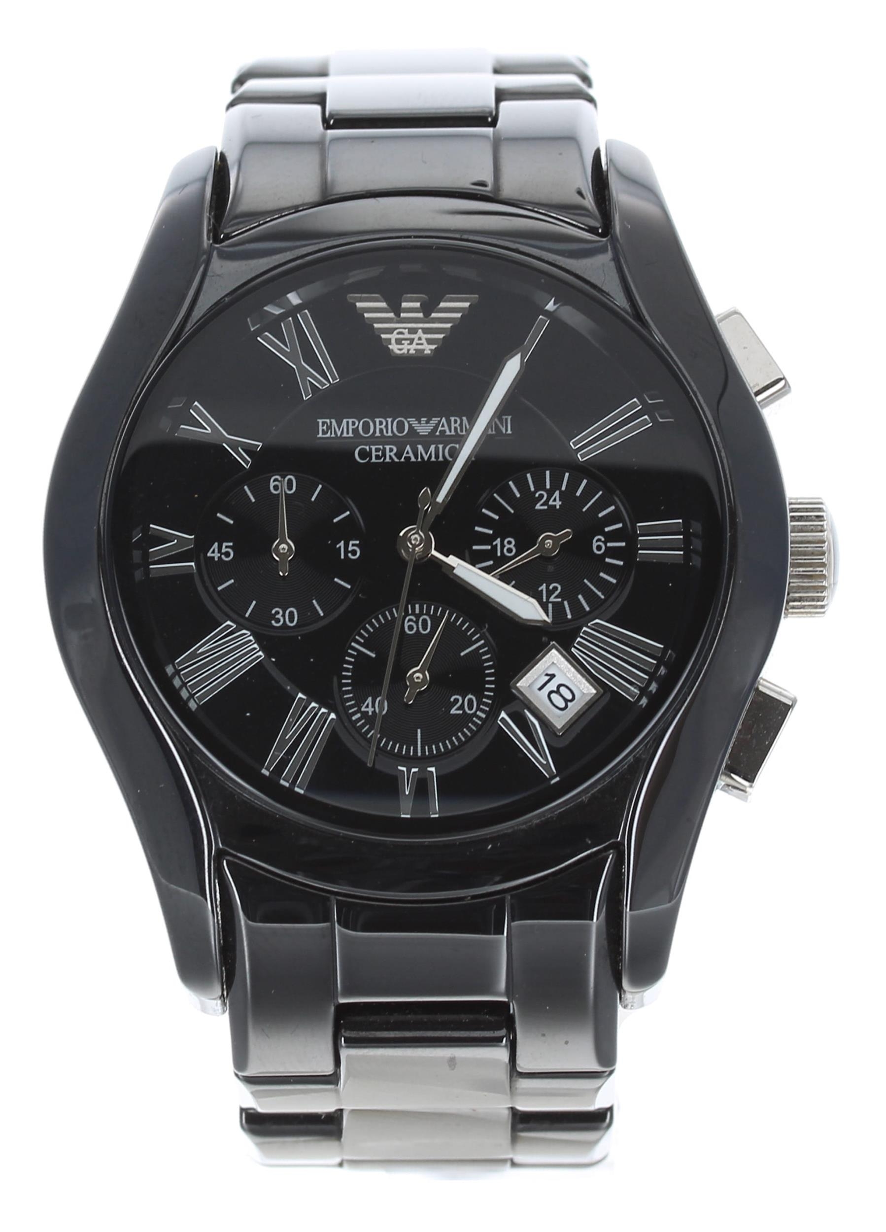 Emporio Armani Ceramica chronograph gentleman's wristwatch, reference ...