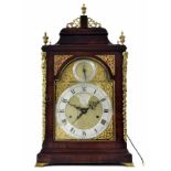 Good English mahogany double fusee verge bracket clock, the 8" brass arched dial signed Tho