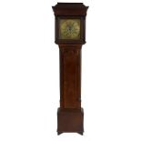 Oak eight day longcase clock, the 12" square brass dial signed S. Wright, Northwich on the brass