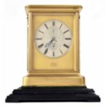 Exceptional gilt-brass giant mantel chronometer of exhibition quality with Kullberg's flat rim